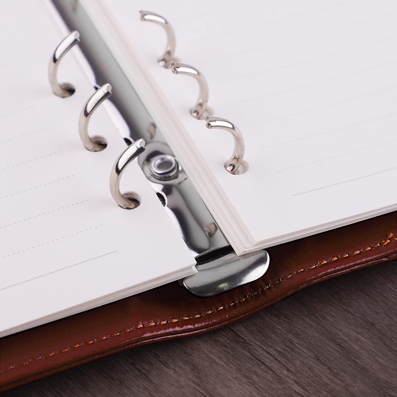 Antner A6 Binder 6 Ring Refillable Notebook Budget Planner for A6 Filler Paper, PU Leather Loose Leaf Personal Planner Wallet Money Organizer Cash Stuffing Binder with Magnetic Buckle Closure, Brown - Image 5